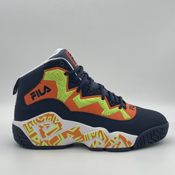 Fila Orange White yellow black Men's Basketball Shoes - Picture 2 of 5
